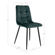 Middelfart design szék, sötétzöld bársony