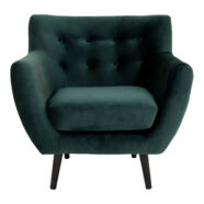 Monte design fotel, sötétzöld bársony