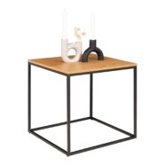 Vita lerakóasztal, tölgy asztallap, fekete fém keret, 45x45x45cm