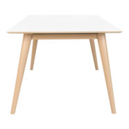 Copenhagen design bővíthető étkezőasztal, fehér asztallap, natúr láb, 150/230x95x74cm