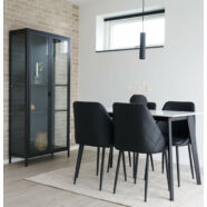 Vojens design étkezőasztal, fehér asztallap, fekete láb, 120x70x75cm