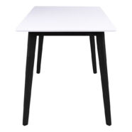 Vojens design étkezőasztal, fehér asztallap, fekete láb, 120x70x75cm