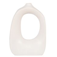 Organic shape váza, fehér, H18,5 cm
