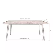 Alagon étkezőasztal, dió, 160x90 cm