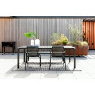 Vondel kerti asztal, fekete, 214x97 cm