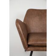 Bon lounge fotel, barna textilbőr