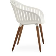 Cannes kerti szék, fehér, eukaliptusz láb