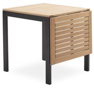 Askia kerti asztal, natúr eukaliptusz, fekete aluminium láb