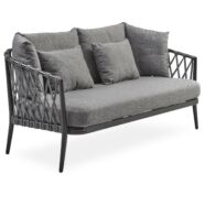 Andria kerti kanapé, szürke párna, fekete aluminium váz