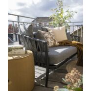 Andria kerti kanapé, szürke párna, fekete aluminium váz