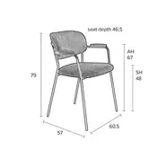 Jolien design karfás szék, sötétkék