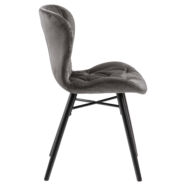 Batilda design szék, sötétszürke bársony, tűzött