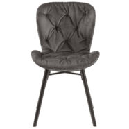 Batilda design szék, sötétszürke bársony, tűzött