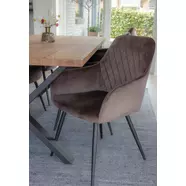 Harbo design szék, szürke bársony, acél láb