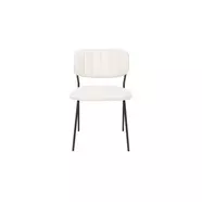 Jolien design szék, fehér bouclé, fekete acél láb