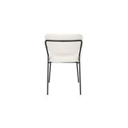 Jolien design szék, fehér bouclé, fekete acél láb