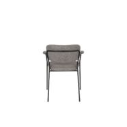 Jolien karfás design szék, szürke szövet, fekete acél láb