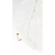 Timpa dohányzóasztal, D70cm, fehér márvány, vas láb