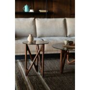 Naia lerakóasztal, barna tölgyfa, D50 cm