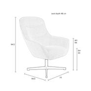 Yuki design fotel, fehér szövet