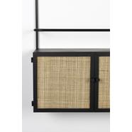 Guuji bortartó polc, fekete/rattan