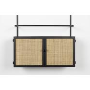 Guuji bortartó polc, fekete/rattan