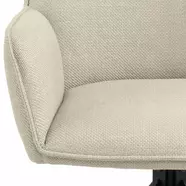 Glenda karfás szék, krém szövet, fekete acél láb