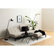 Caix ágyazható kanapé, krém szövet, fekete acél láb
