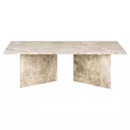 Vega dohányzóasztal, 140x70cm, bézs, márvány