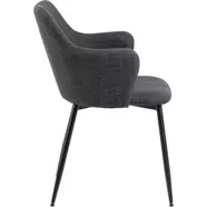 Ilsa karfás szék, sötétszürke szövet, fekete acél láb