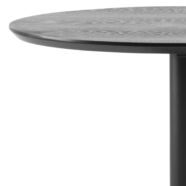 Ibiza bárasztal, D 60cm, fekete lakkozott kőris, fekete acél láb