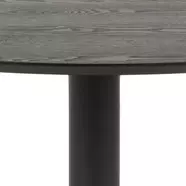 Ibiza étkezőasztal, D110 cm, fekete lakkozott kőris, fekete acél láb