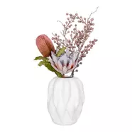 Váza, kerámia, H26cm, bézs