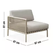 Horizon kerti moduláris kanapé, záró elem, bézs, bézs váz