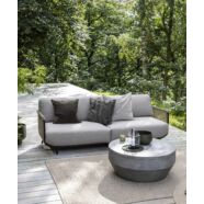 Vesina 3 személyes kerti kanapé, bézs, fekete acél váz