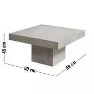 Yard kerti kisasztal, 90 x 90 cm, cement