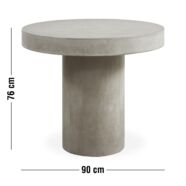 Vigo kerti asztal, kerek, cement