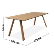 Hollie kerti asztal, polywood, 220 x 100 cm