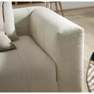 Ingvar 3 személyes kanapé, törtfehér szövet, fekete láb