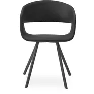 Aledo karfás szék, fekete textilbőr, fekete fém láb