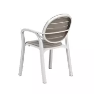 PALMA karfás kerti design szék, bianco/tortora