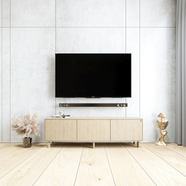 SM411 TV-állvány, olajozott fehérített tölgy, fa láb
