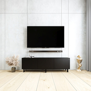 SM411 TV-állvány, fekete tölgy, fa láb