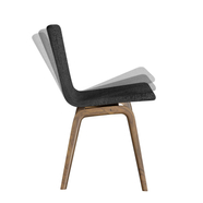 SM811 design szék, fekete szövet, lakkozott dió láb