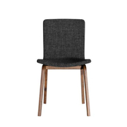 SM811 design szék, fekete szövet, lakkozott dió láb