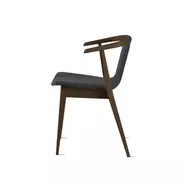 SM820 design szék, sötétszürke szövet, lakkozott mokka tölgy láb