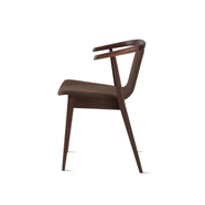 SM820 design szék, barna szövet, olajozott dió láb