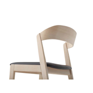 SM825 design szék, fekete bőr, olajozott fehérített tölgy láb