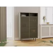 Veep szekrény, H140cm, olivazöld, fém