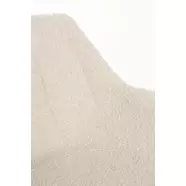 Doulton design karfás szék, fehér bouclé, fekete fém láb